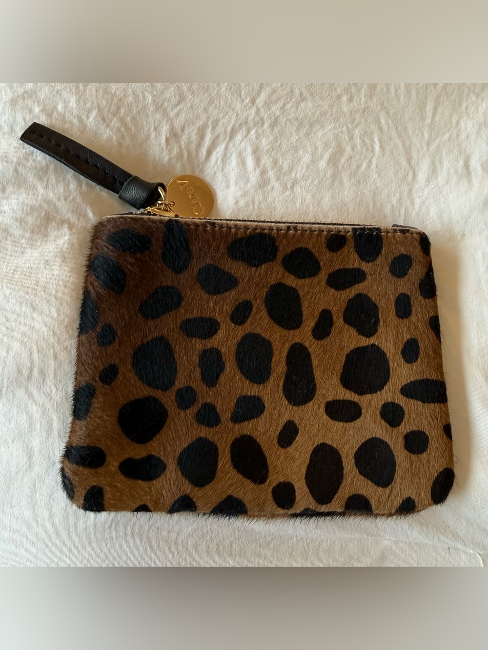 Clare V. Leopard print calf hair pouch - Picture 2 of 5